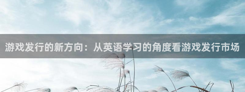 杏耀官网注册平台登录不了：游戏发行的新方向：从英语学习的角度看游戏发行市场